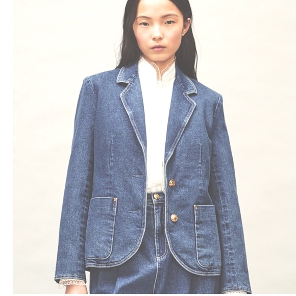 TORY BURCH Brand C.Wonder Size 14-Denim Jeans Blazer Giglio Style ~Jacket Layer - Picture 16 of 16